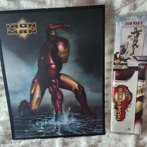 Marvel Studios Iron Man 3D Lenticular Poster & 13 Peel & Stick Wall Stickers